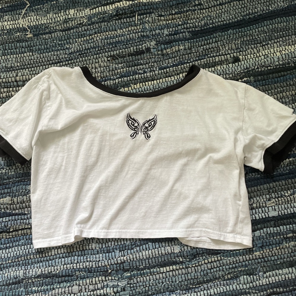 white crop top